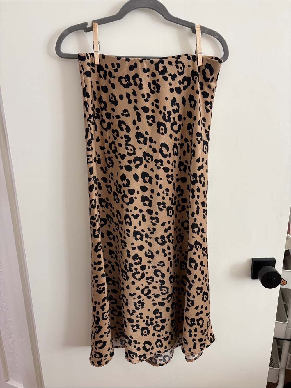 Leopard Print Midi Skirt in Tan and Black